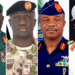 Photo combo of General Olufemi Oluyede, Major-General W. Shaibu, Air Vice Marshal S. K. Aneke, Rear Admiral I. Abbas.