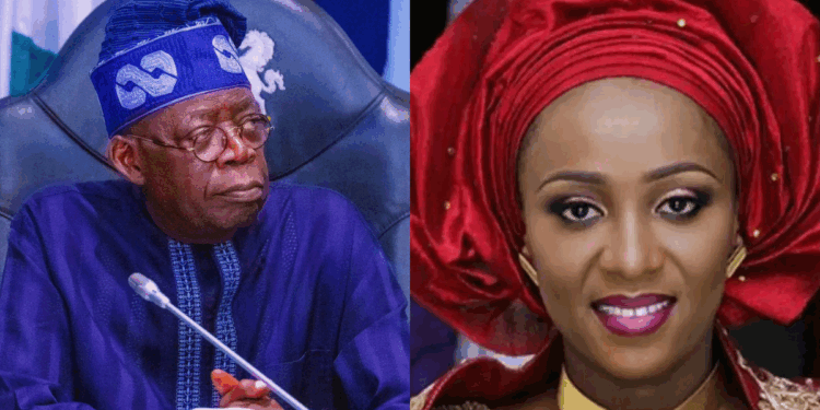 Photo combo of President Tinubu and Maryam Sanda