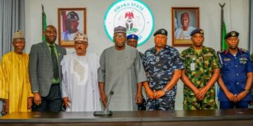 Photo of Gov Abdulrahman Abdulrazaq and Security Heads