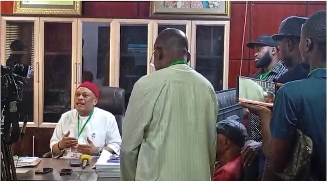 Samuel Anyanwu at the PDP headquarters