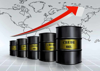 A graphic illustration of barrels of crude oil