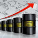 A graphic illustration of barrels of crude oil