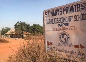 Sign of St. Mary’s Catholic Primary and Secondary Schools in Papiri