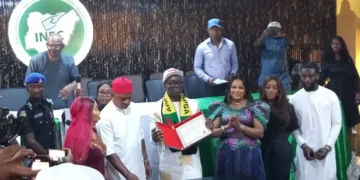 INEC Presents Certificate of Return to Soludo After Re-Election Victory in Anambra INEC Presents Certificates Of Return To Soludo