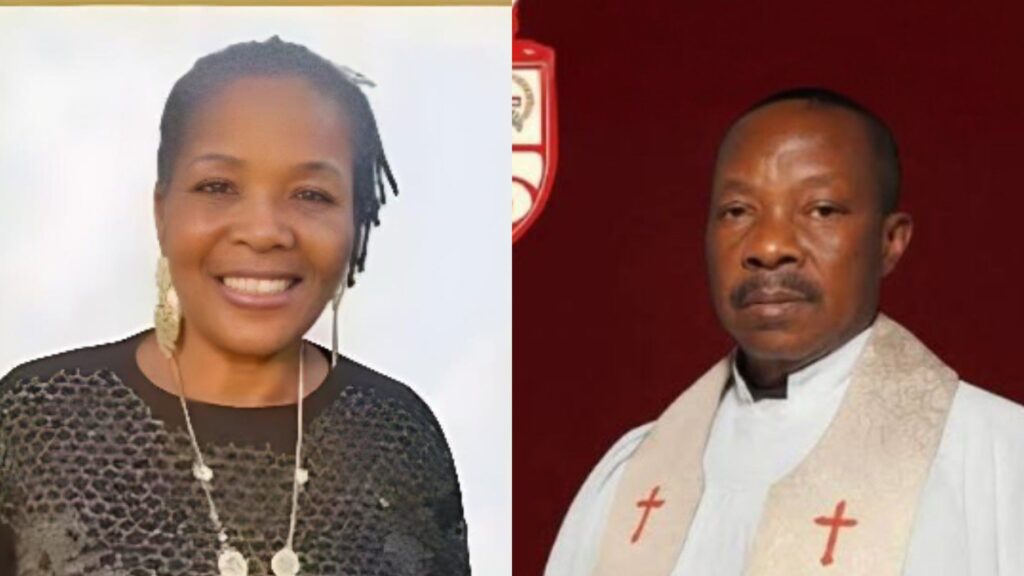 A photo combo of Reverend Edwin Achi and his wife