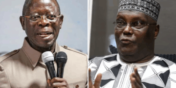 Oshiomhole Questions Atiku’s Capacity To Lead Nigeria After Joining ADC Photo combo of Oshiomhole and Atiku