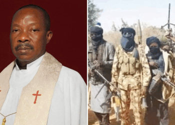 A photo combo of Reverend Edwin Achi and Bandits