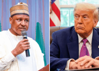 Photo combo of Mohammed Idris and Donald Trump