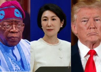 President Bola Tinubu, Chinese Foreign Ministry Spokesperson Mao Ning and US President Donald Trump.