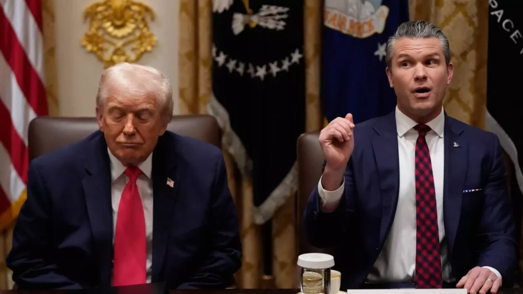 US Secretary of War Pete Hegseth and Donald Trump