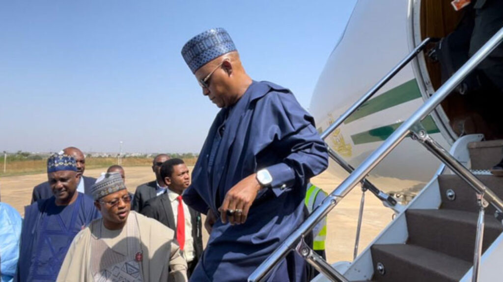 Vice President Kashim Shettima arrived at the airport