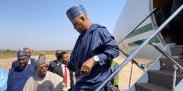 Shettima Says Nigeria Has Reclaimed Global Influence After Guinea, Davos Engagements Vice President Kashim Shettima arrived at the airport