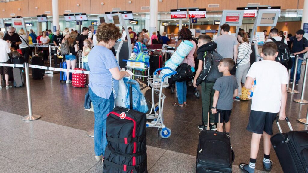 Travellers at US airports