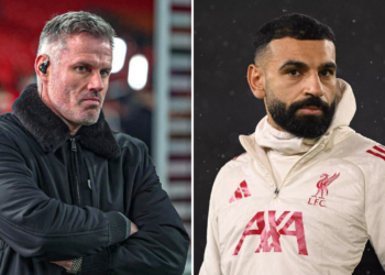 Photo combo of Jamie Carragher and Mohamed Salah