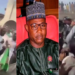 Photo combo of Angry mob and Lawmaker, Kabiru Mikailu