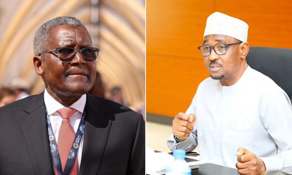 Photo combo of Aliko Dangote and Ahmed Farouk