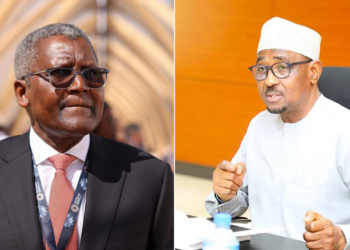 Photo combo of Aliko Dangote and Ahmed Farouk