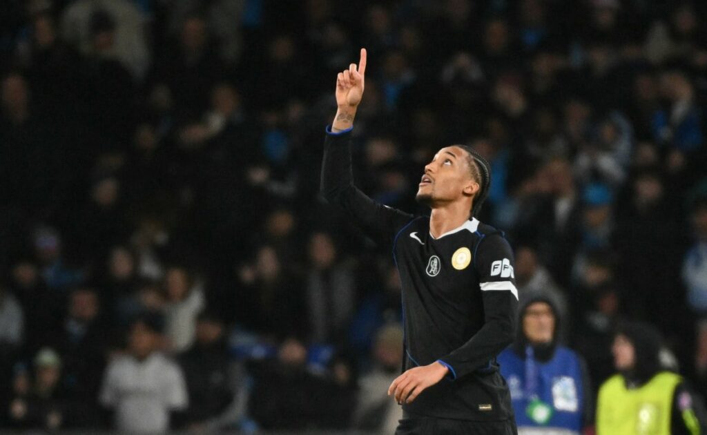 Pedro celebrates scoring for Chelsea