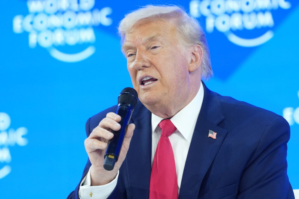 Trump speaking at the World Economic Forum