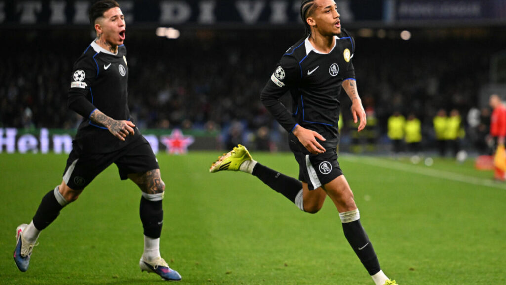 Pedro celebrates scoring for Chelsea