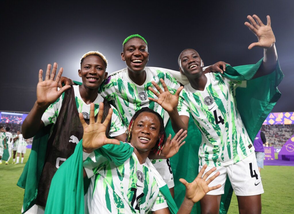 Super Falcons Celebrating