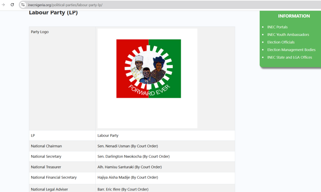 INEC Labour Party Data