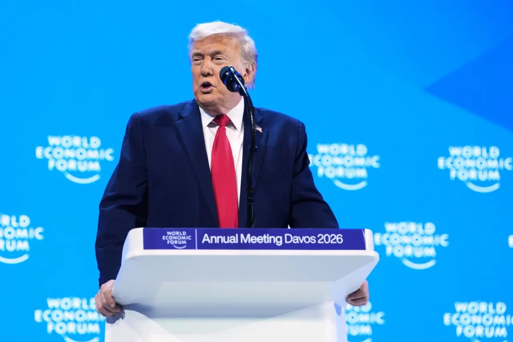 Trump speaking at the World Economic Forum