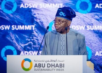 President Bola Tinubu speaking at the Abu Dhabi Sustainability Week 2026