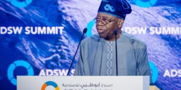 President Bola Tinubu speaking at the Abu Dhabi Sustainability Week 2026