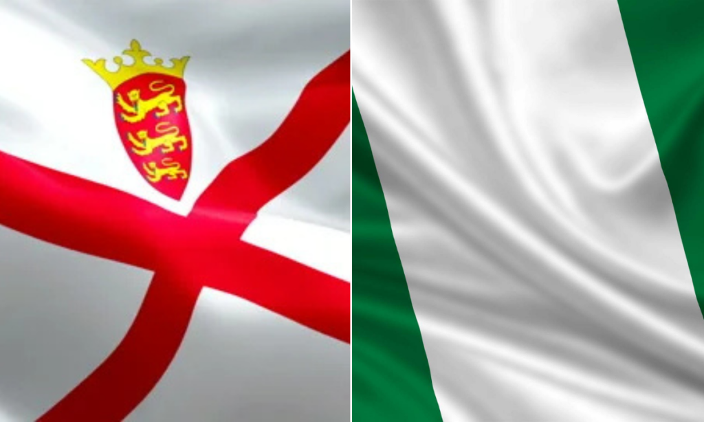 Photo combo of Jersey and Nigerian flag