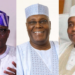 Photo combo of Fayose, Atiku and Tambuwal