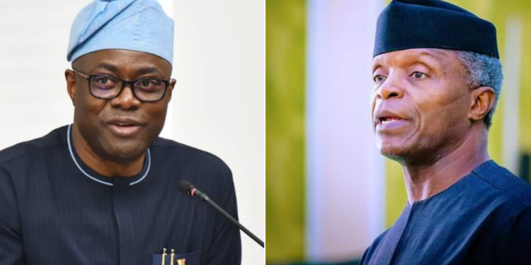 Photo combo of Seyi Makinde and Yemi Osinbajo