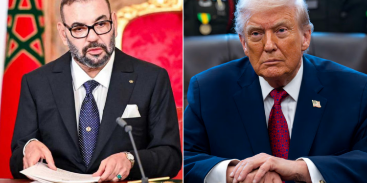 Photo combo of Morocco’s King Mohammed VI and Donald Trump
