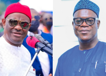 Photo combo of Wike and Bashiru