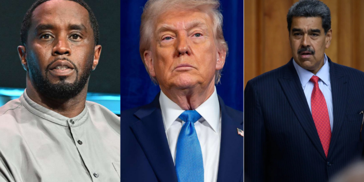 Photo combo of Diddy, Trump and Maduro