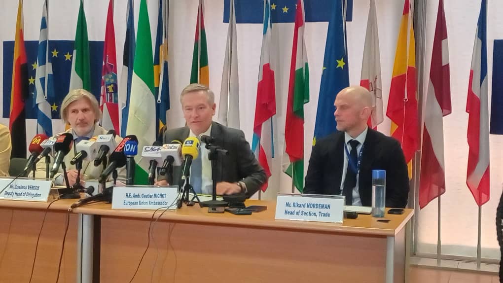 EU ambassador to Nigeria, Gautier Mignot Speaking