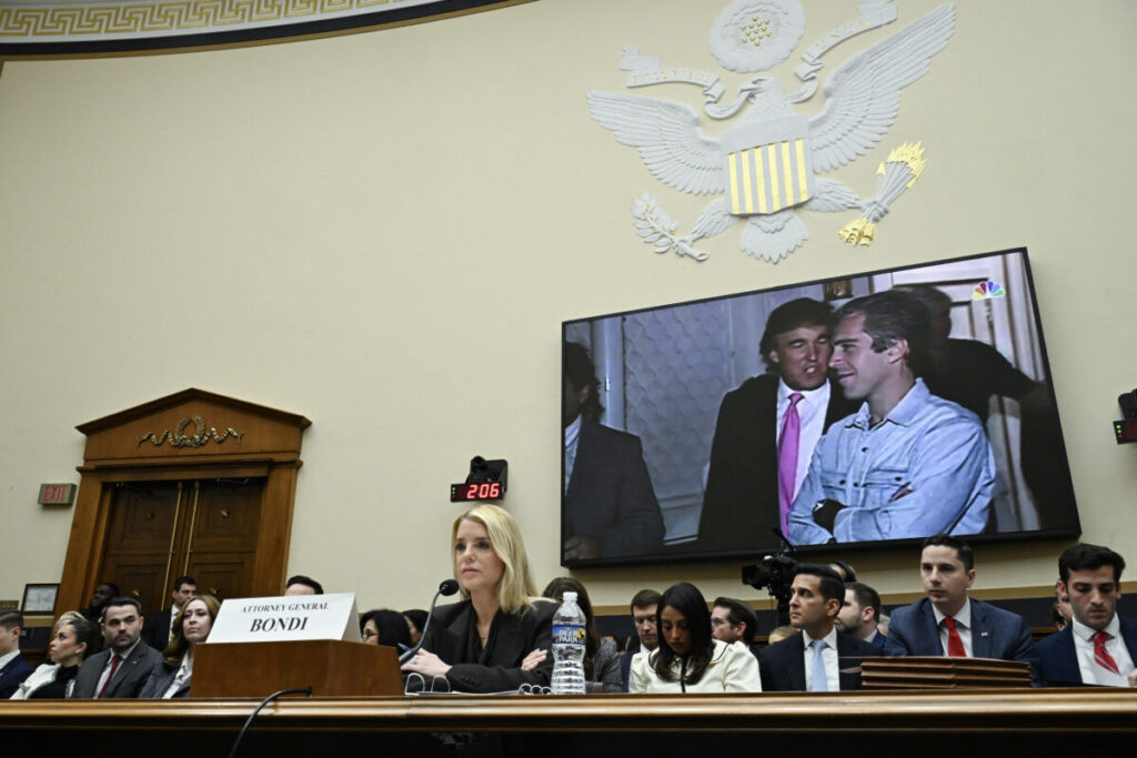 Photo of US Attorney General Pam Bondi at a House Judiciary Committee hearing