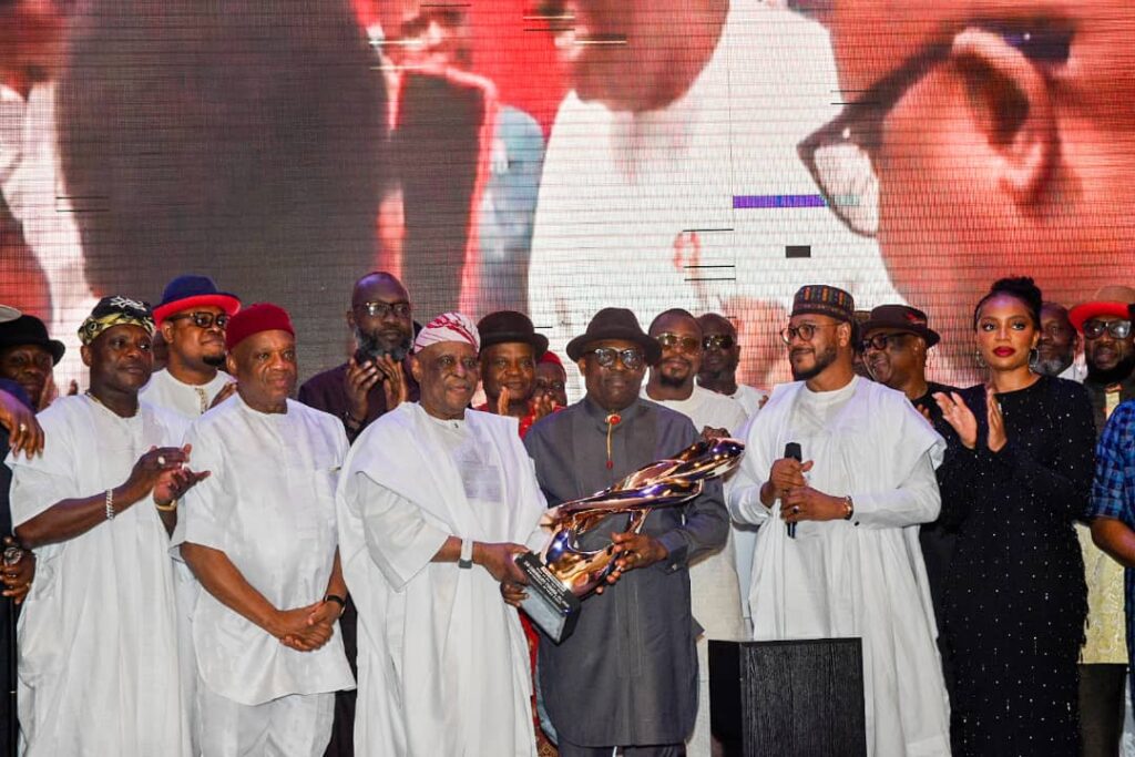 Fubara receiving the Man of the Year 2025 award from New Telegraph