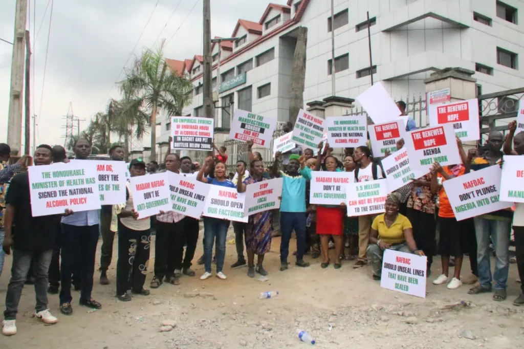 Food And Beverage Workers Protest At NAFDAC Lagos Office