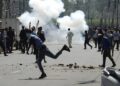 police fire teargas at protesters