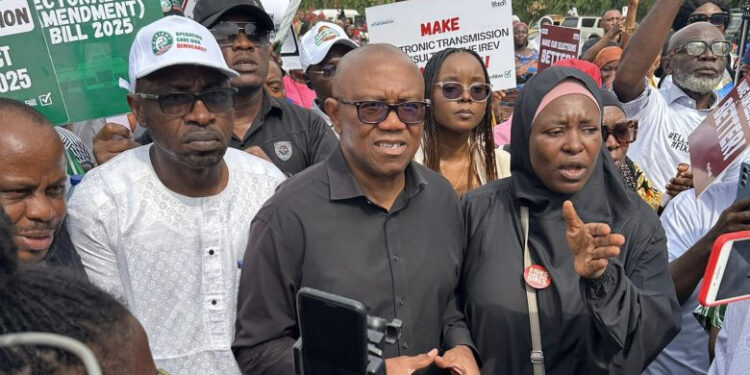 Peter Obi Joins Occupy National Assembly Protest