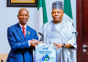 Mr. Oluropo Dada with Vice President Shettima