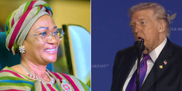 Trump Hails Nigeria’s First Lady Remi Tinubu as ‘Very Respected’ at U.S. National Prayer Breakfast Photo of Remi Tinubu and Donald Trump