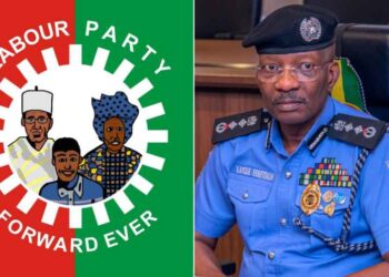 Photo combo of labour party logo and Kayode Egbetokun
