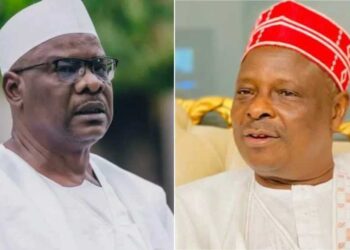 Photo combo of Ndume and Kwankwaso