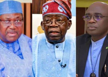 Photo combo of Akume, Tinubu and Alia