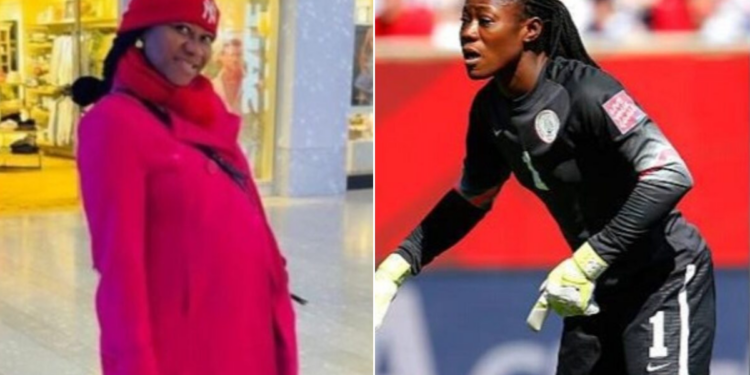 Photo combo of Ex-Nigeria Goalkeeper Precious Dede