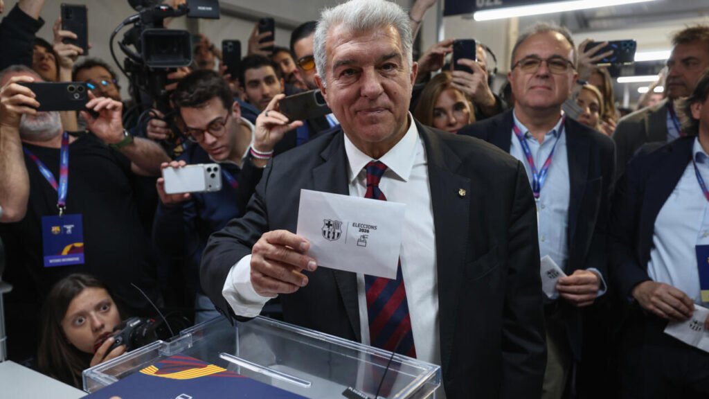 Laporta Re-Elected Barcelona President Laporta reelected Barca president