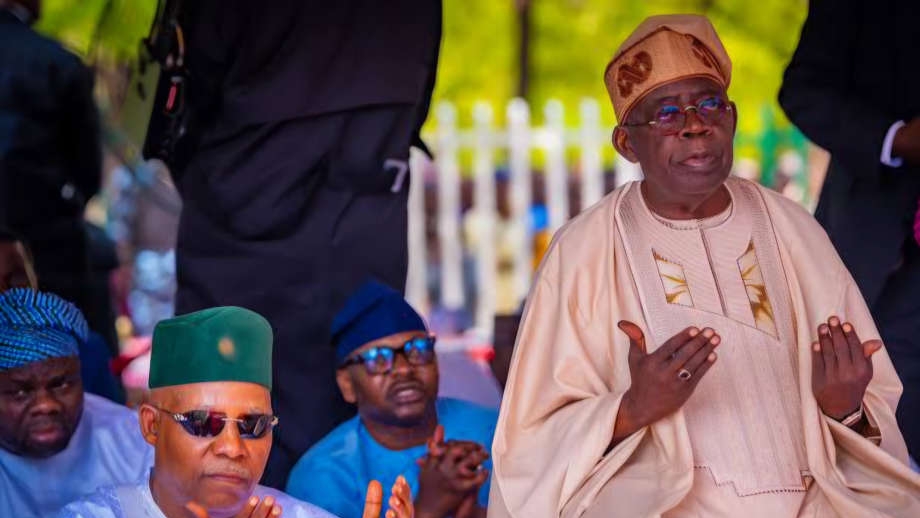 President Tinubu joined other Muslims for the Eid-El-Fitr prayer at Dodan Barracks in Lagos.