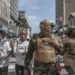 Members of Operation Dududla join members of March and March Movement during a national campaign protest in Durban.